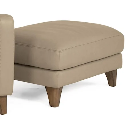 Contemporary Ottoman with Tapered Wood Legs